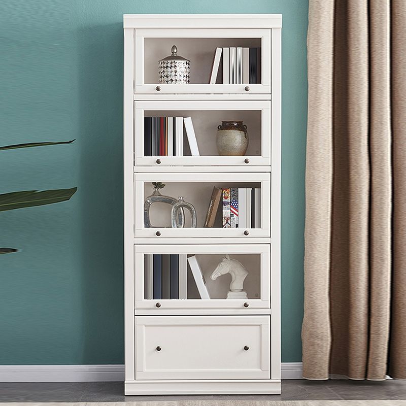 Contemporary Bookshelf With Doors Vertical Bookcase for Office Use