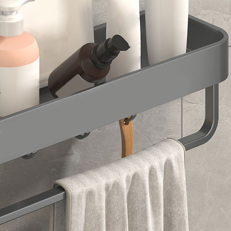Modern Grey 2-Piece Bathroom Accessory Set, Matte Grey, Bath Shelf