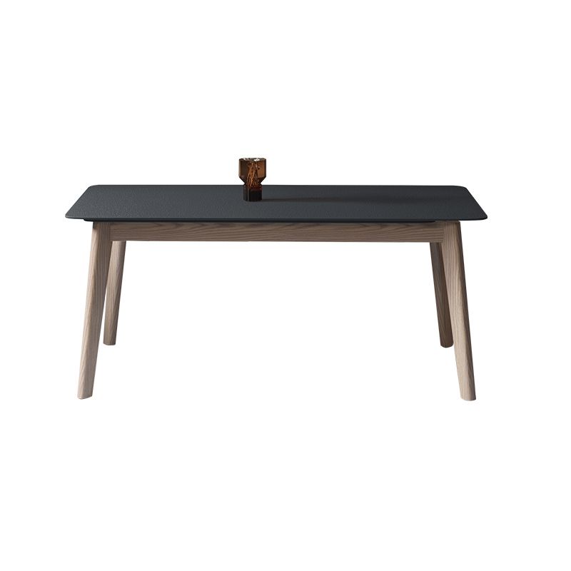 Modern Dining Table with Ash Wood Legs Rectangle Dinette Table