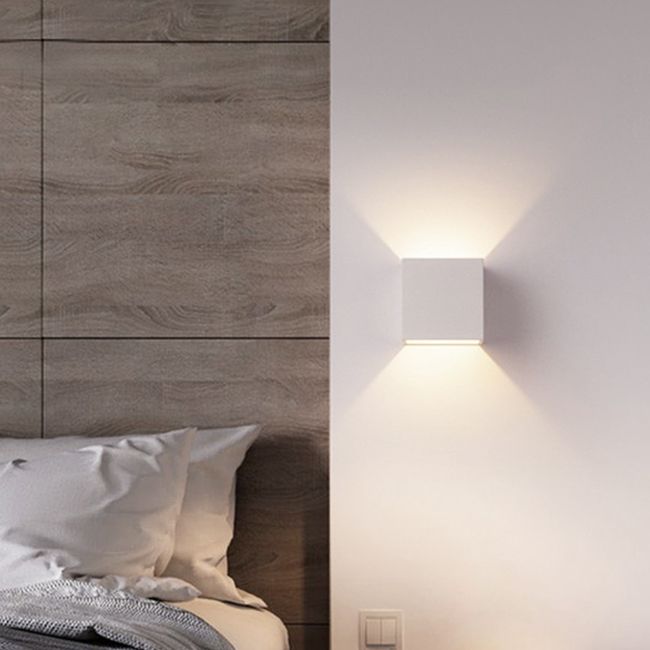 2-Light Metal Wall Lighting Modern Rectangular Shade Wall Mounted Light Fixture