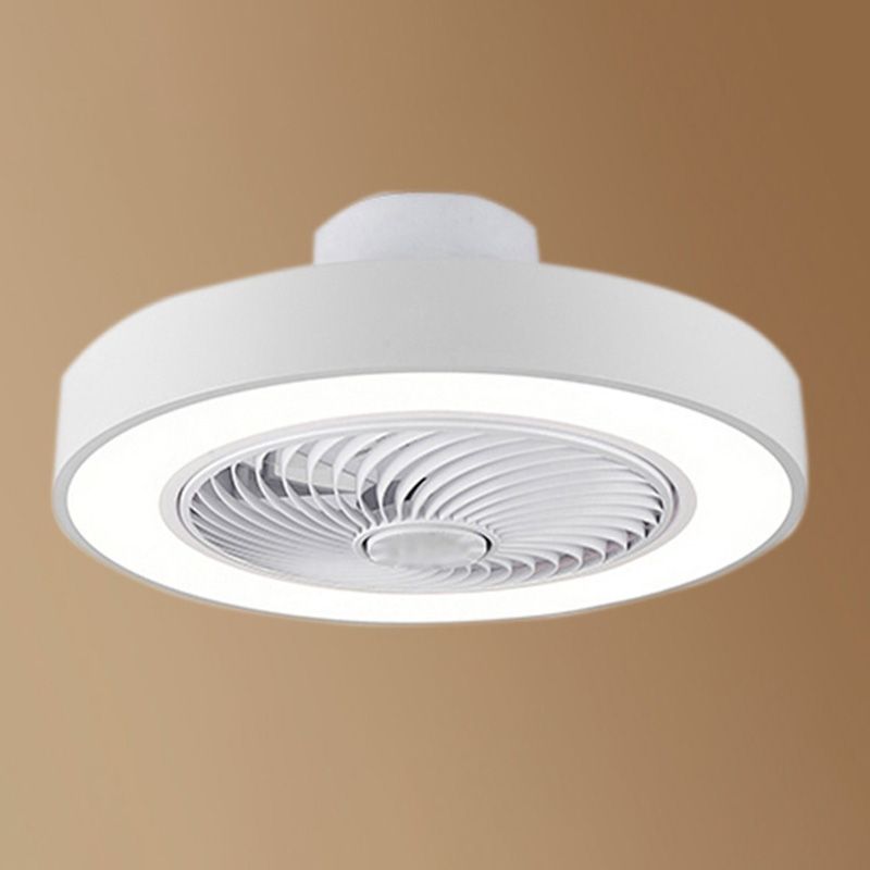 Moderne nordische LED -Makkaronendeckenvorrichtung Schmiedeeisen kreisförmige Deckenventilatoren mit Acrylschatten