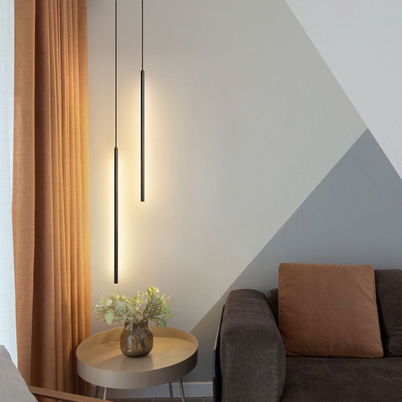 Metal Linear Hanging Lights Modern Style Multi Light Hanging Mount Fixture for Restaurant
