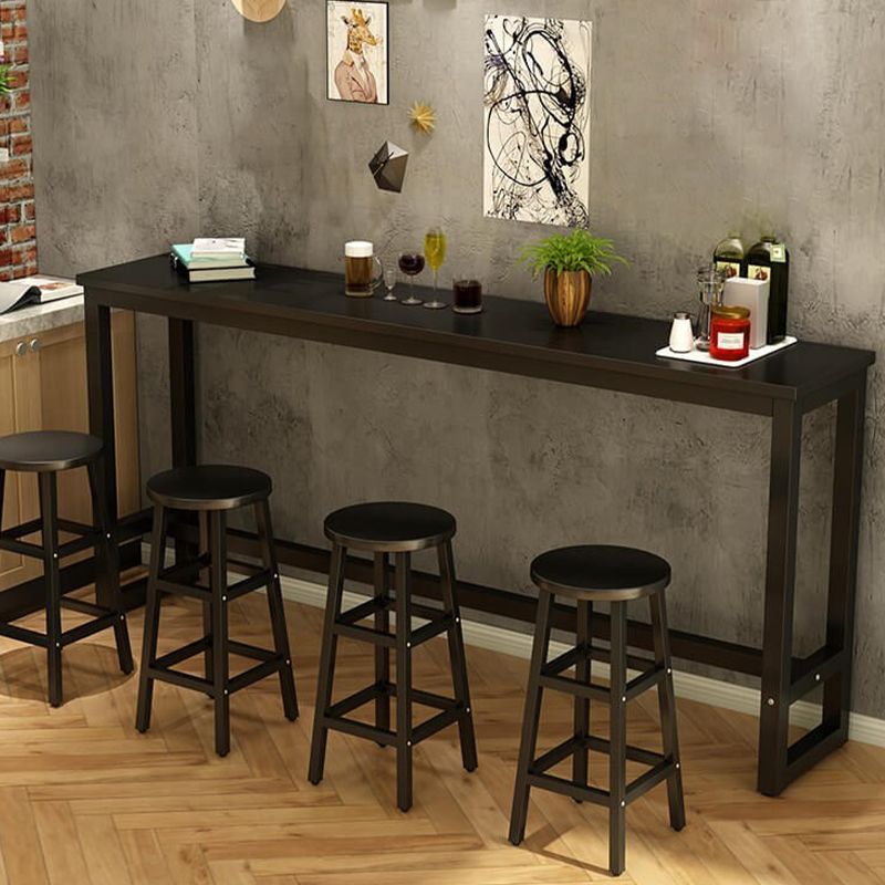 Modern Style Wood Bar Stool Table Rectangle Bar Table for Small Places