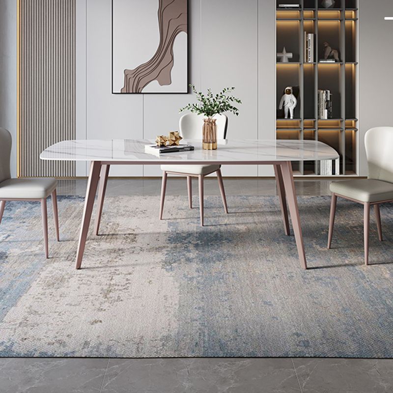 Modern Sintered Stone Top Table Rectangle Table with 4 Legs for Restaurant