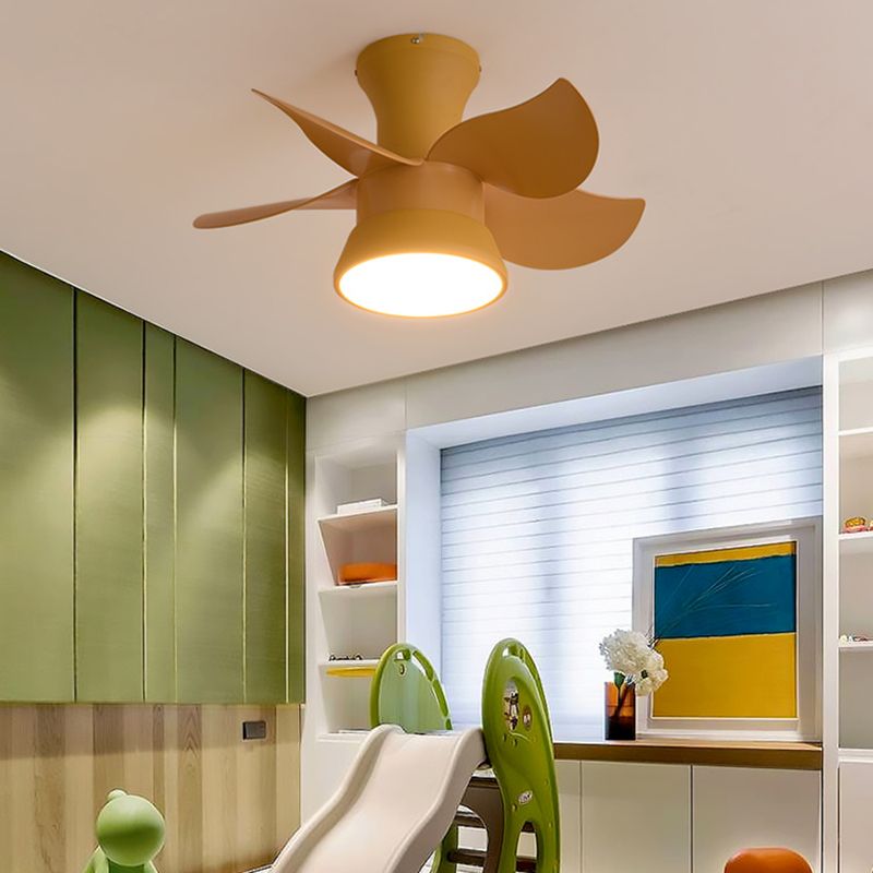 Ventiladores de techo de forma de ventilador de metal estilo para niños de 1 luces de lámpara de ventilador de techo