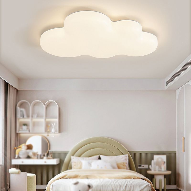 1 - Light Acrylic Flush Mount Light Kids Style LED Cloud Ceiling Flush