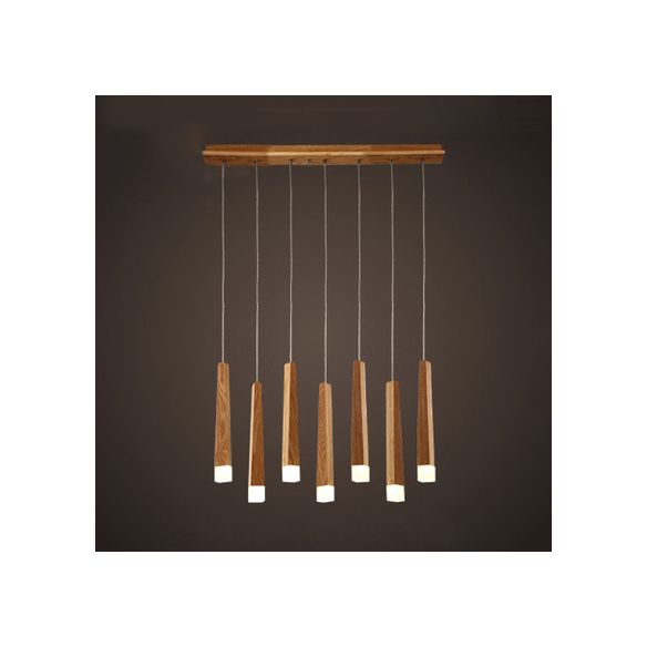 Matchstick Esszimmer LED Pendellicht Lichtholz 1/5/7-Licht Deckenleuchte mit Diffusor in warmem/weißem Licht