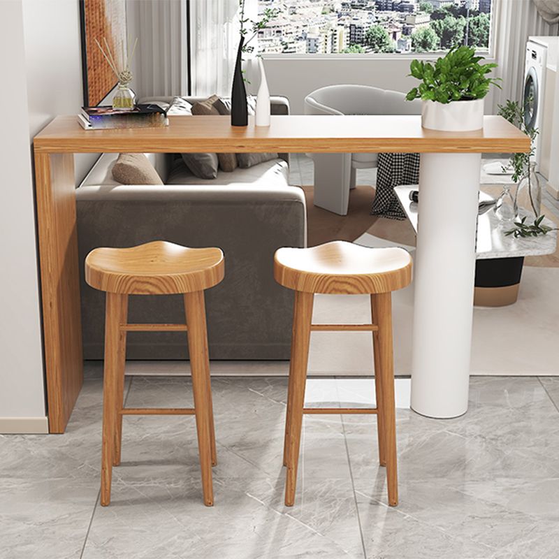 Modern Style Rectangle Solid Wood Bar Height Pub Table for Indoor