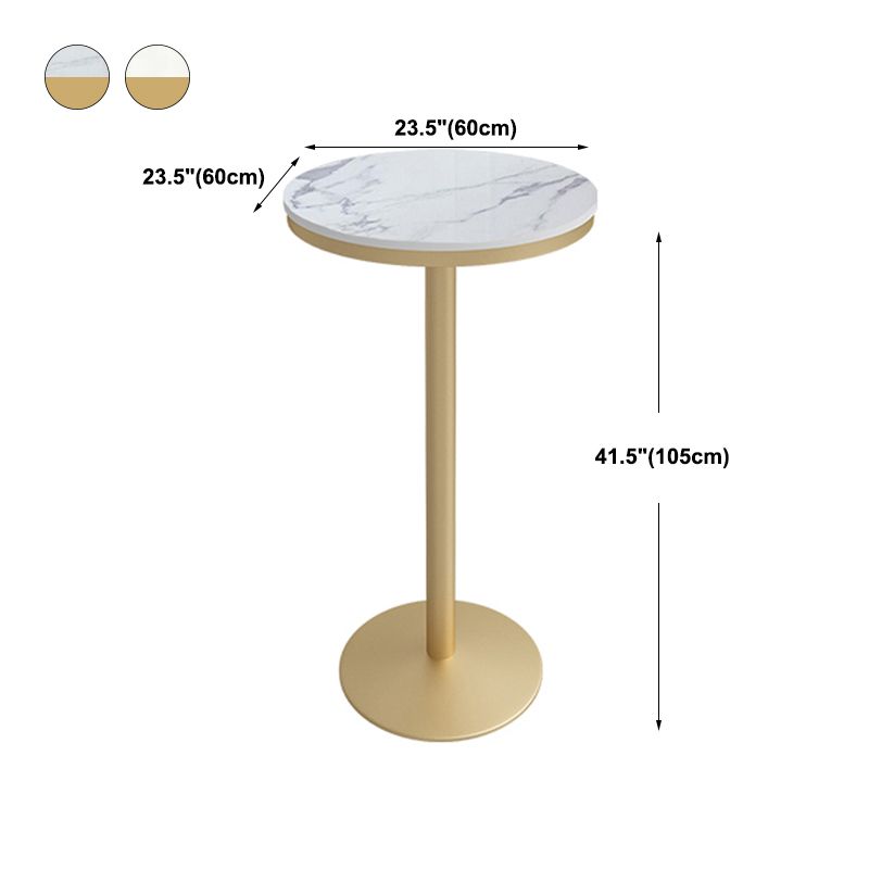 Stone Bar Dining Table Glam Round Bar Table with Pedestal for Dining Room