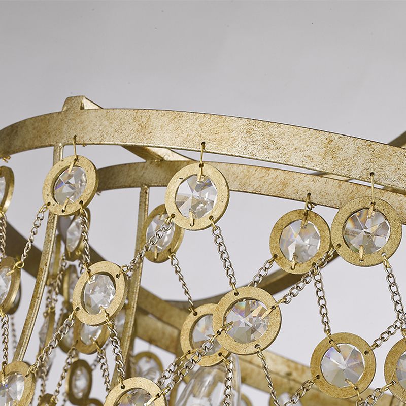 Cylindre Gamique Lumière Vintage Métal 2 Lumières Mur en laiton Antique Mont Lumière avec accent cristallin