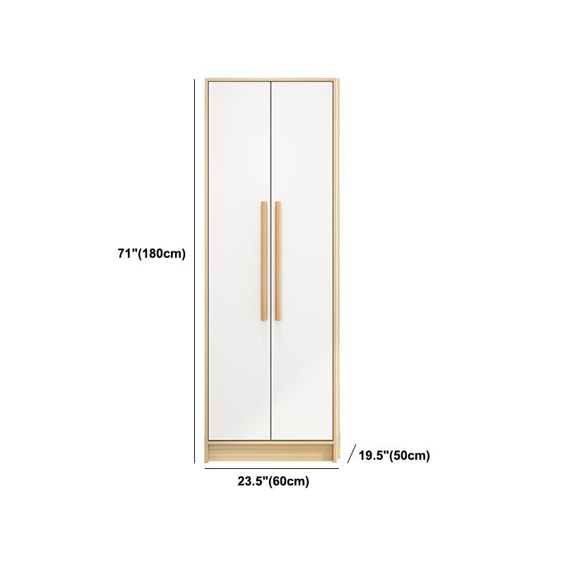 Modern Wooden Wardrobe White Colour Cloth Rod Included Wardrobe Closet for Home