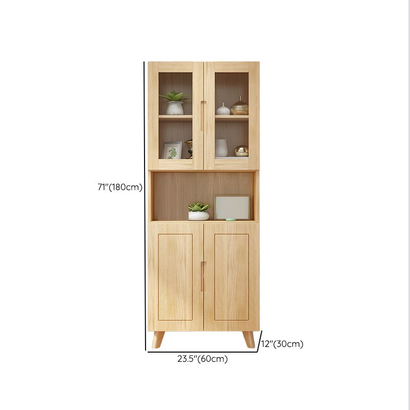 Wooden Natural Standard Bookcase Contemporary Closed Back Bookshelf