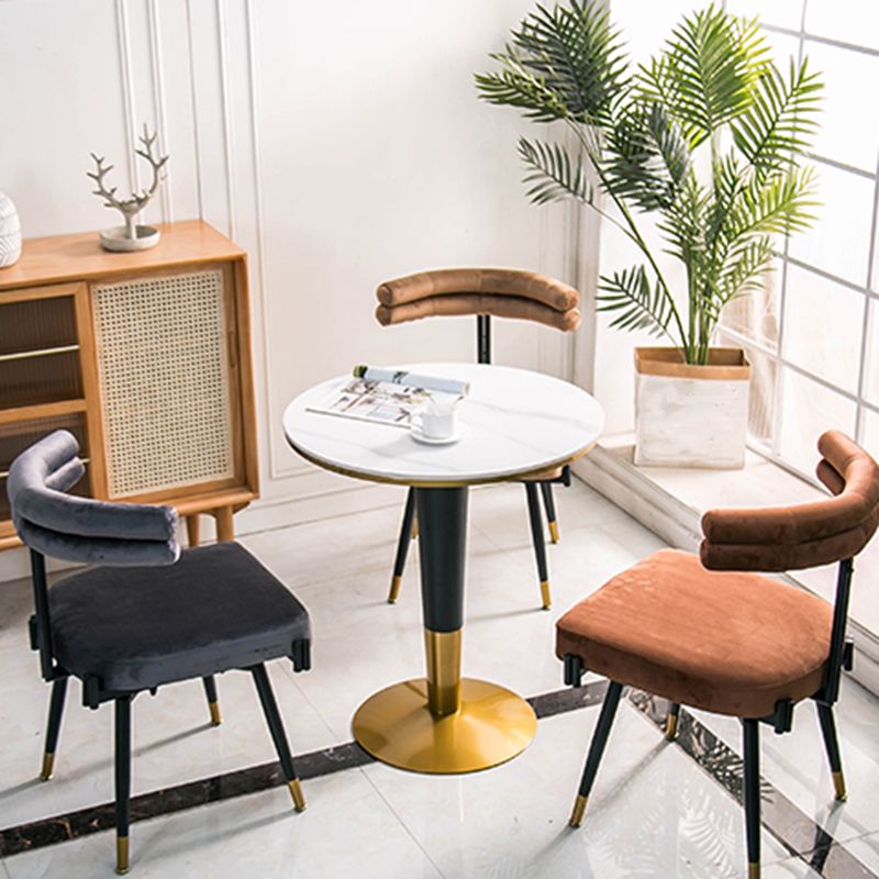 Glam Style Armless Dining Chairs Fabric Home Dining Side Chair