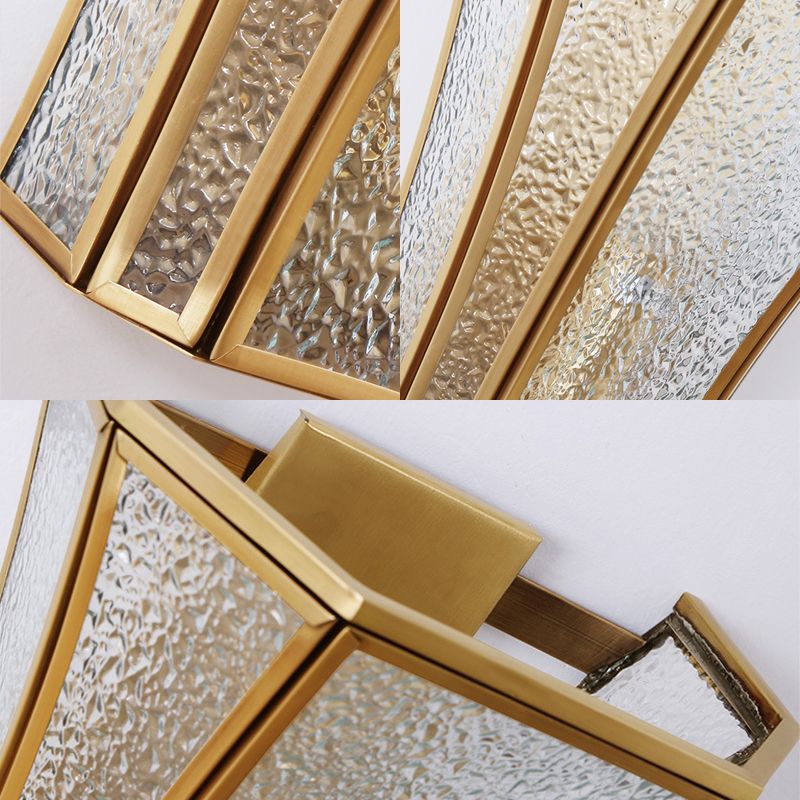 Trumpet Sconce Light Tradited Textured Glass teiolo 1 Fun a parete Gold Muro per soggiorno