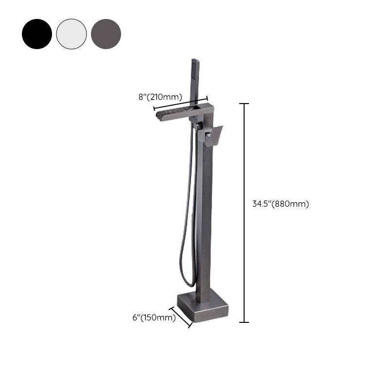 Floor Mounted Metal Freestanding Tub Filler Swivel Freestanding Faucet with Spray Gun