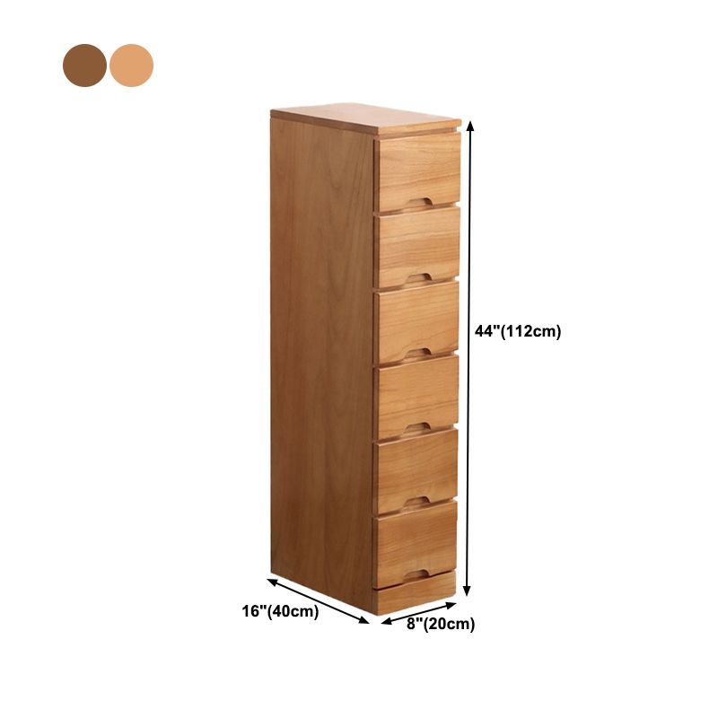 15.74" Wide Mid-Century Modern Wood Accent Chest with 6 Drawers
