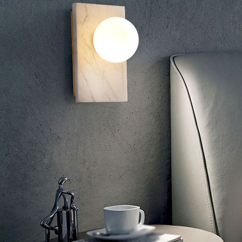 Moderna pared de mármol luz geométrica de forma geométrica apliques con vidrio para sala de estar