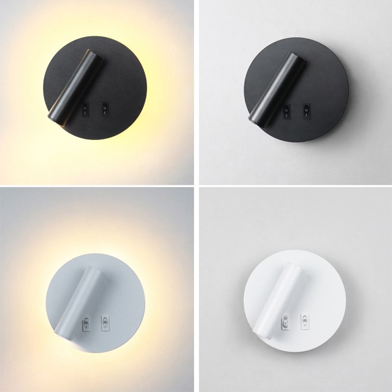 Aluminum Cylinderical Sconce Light Fixtures Modern Minimalist Style 2 Lights Wall Light