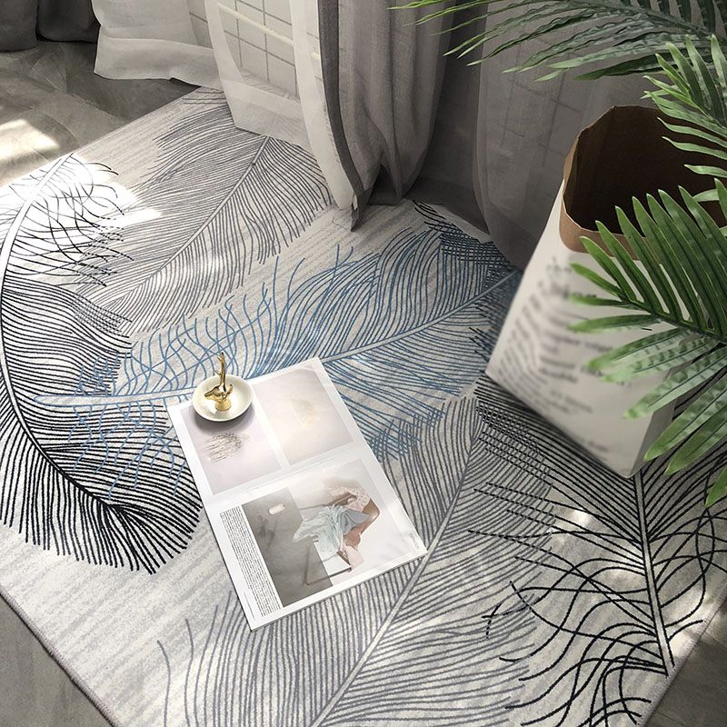 Grauston moderner Fläche Teppich Polyester Federdruck Teppich nicht rutschfestem Innenteppich für Wohnzimmer