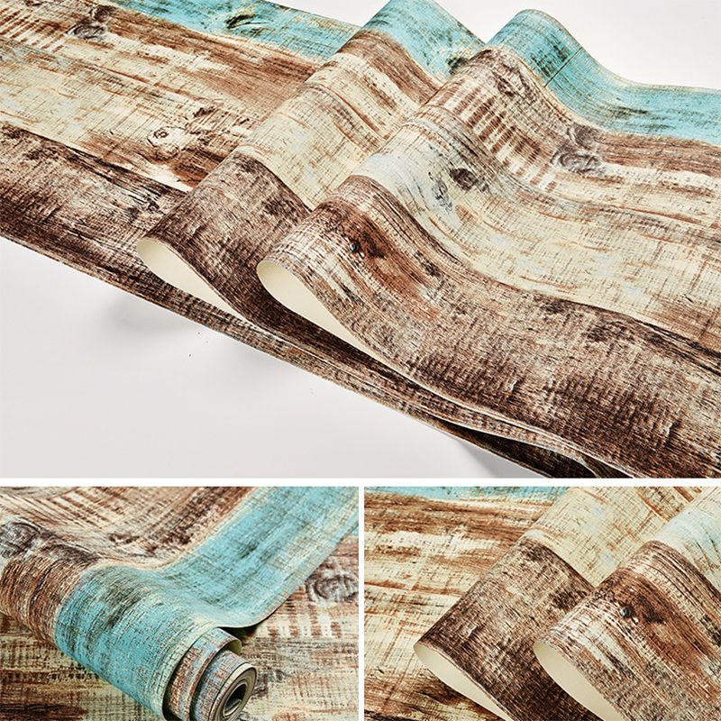 Mediterrane Vintage-Wanddekoration, Holzmuster und Streifen, nicht geklebte Tapete, 20,5 Zoll x 31 Fuß