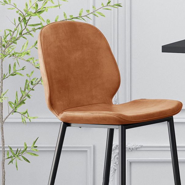 Contemporary Faux Leather Bar Stool Armless Backrest Bar Stool