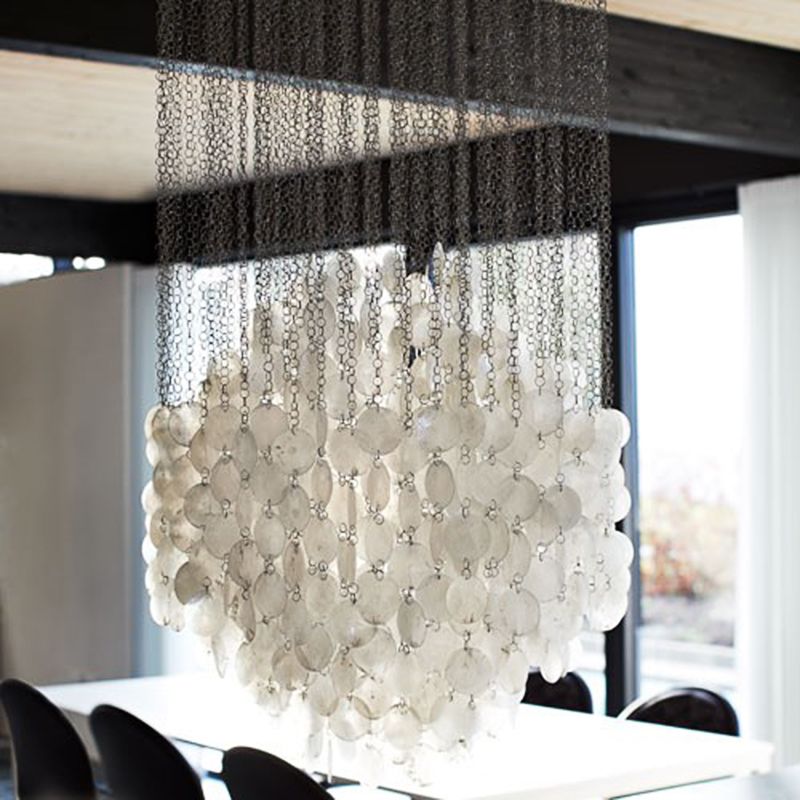 Wind Chime kroonluchter hanglamp Noordse schaal 19,5 "/23.5" dia 4 lichten wit hangend plafondlicht