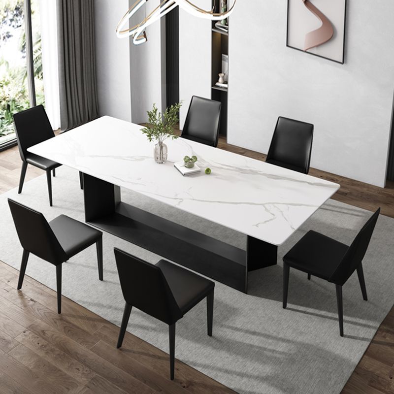 Tavolo da pranzo glam cucina bianca tavolo da pranzo standard in pietra sinterizzato con base di cavalletto
