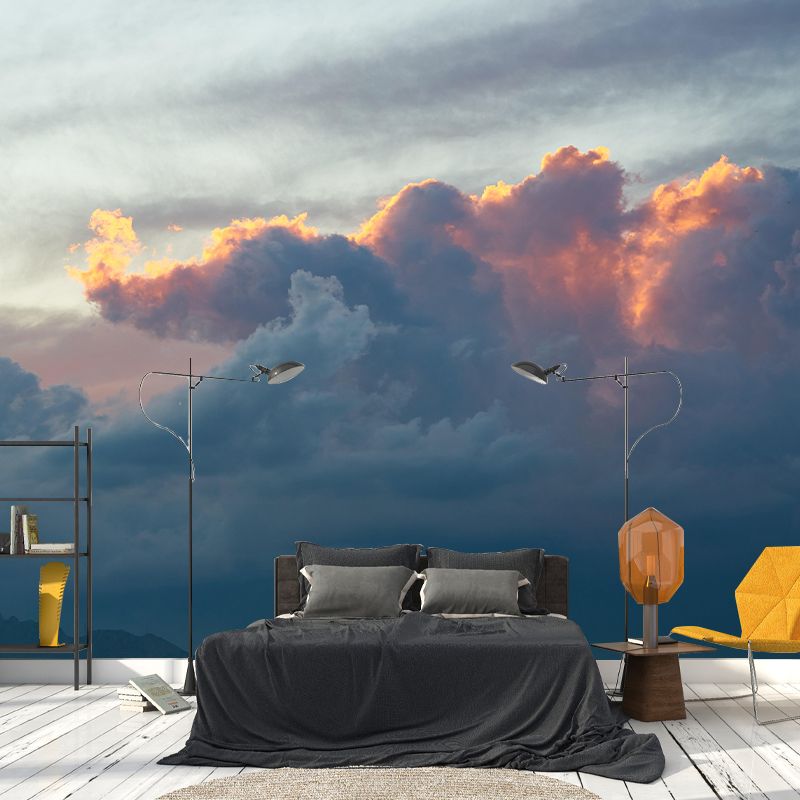 Contemporary Photography Style Sky Mural Wallpaper Mildew Resistant for Room