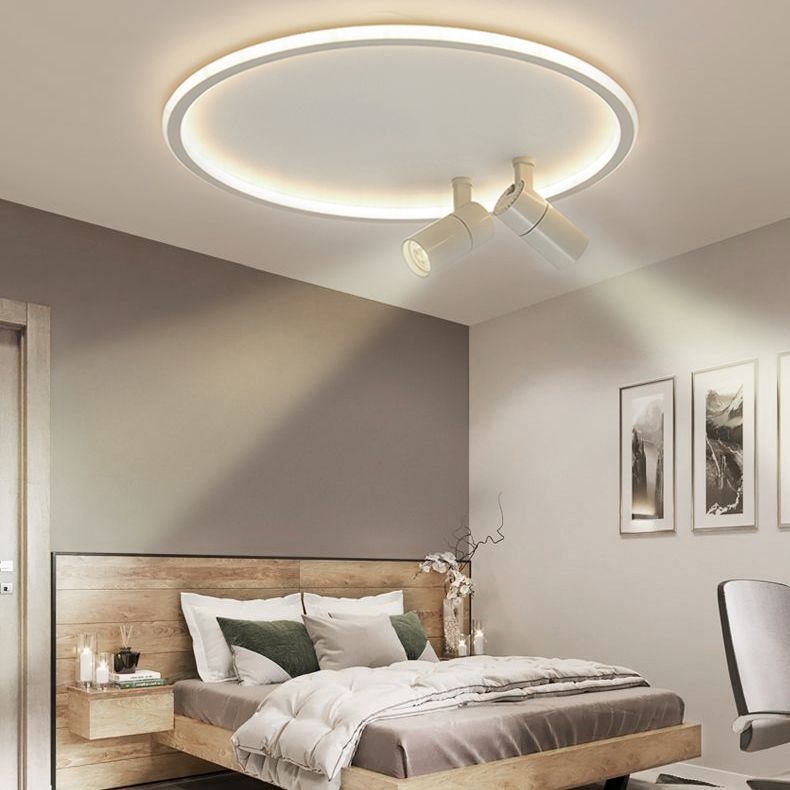 2-licht LED Semi Flush Mount In Modern Simplicity Circular Acryl Plafond Light in White