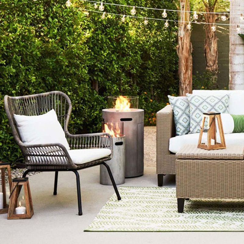 Modern Style Bistro Table Set Wicker 1/2/3 Pieces Bistro Set with Toss Pillows