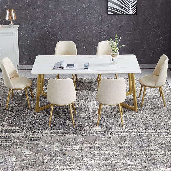 Glossy White Dining Table Set 1/4/5/7 Pieces Glam Dinette Set for Dining Room