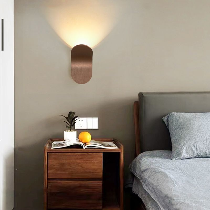 Metal Oval Shade Wall Sconce Modern Style 1-Light Wall Mounted Light