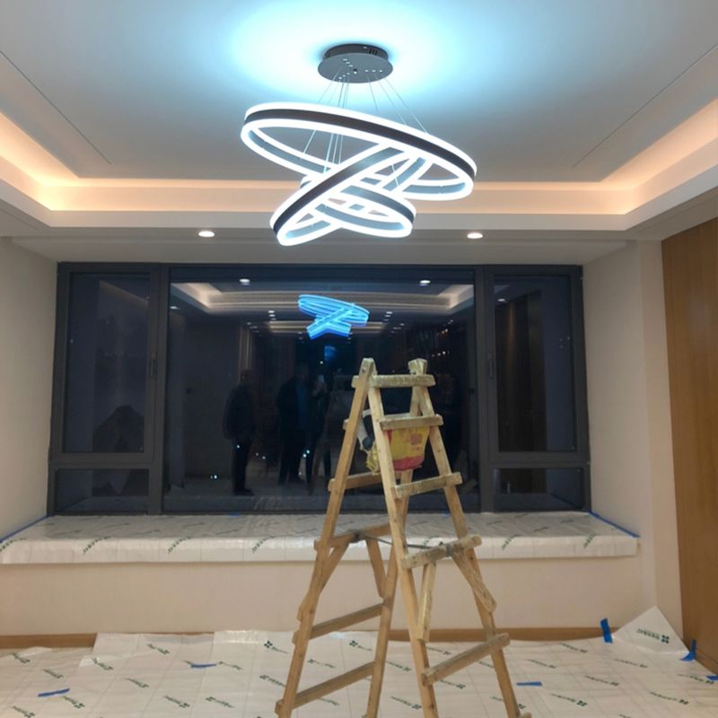 Schwarzstufte Metallkreis Decke Anhänger zeitgenössische Deckenbeleuchtung