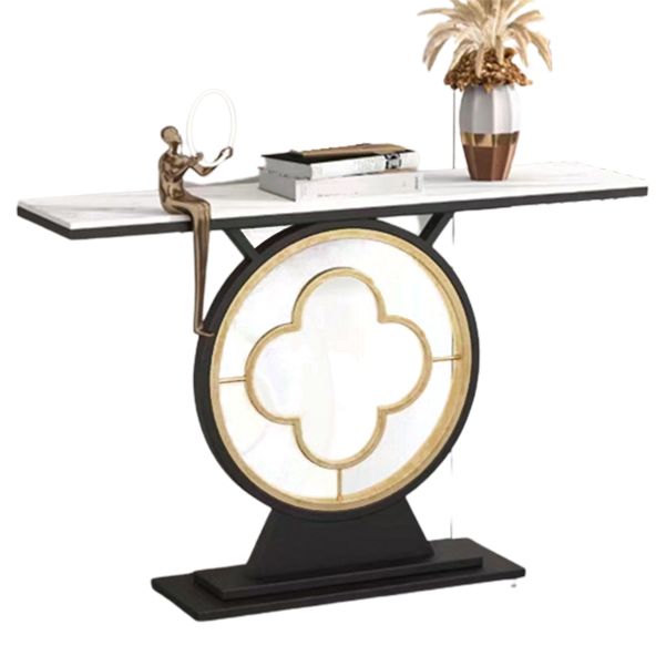Contemporary Console Accent Table Antique Finish Sofa Table in Stone