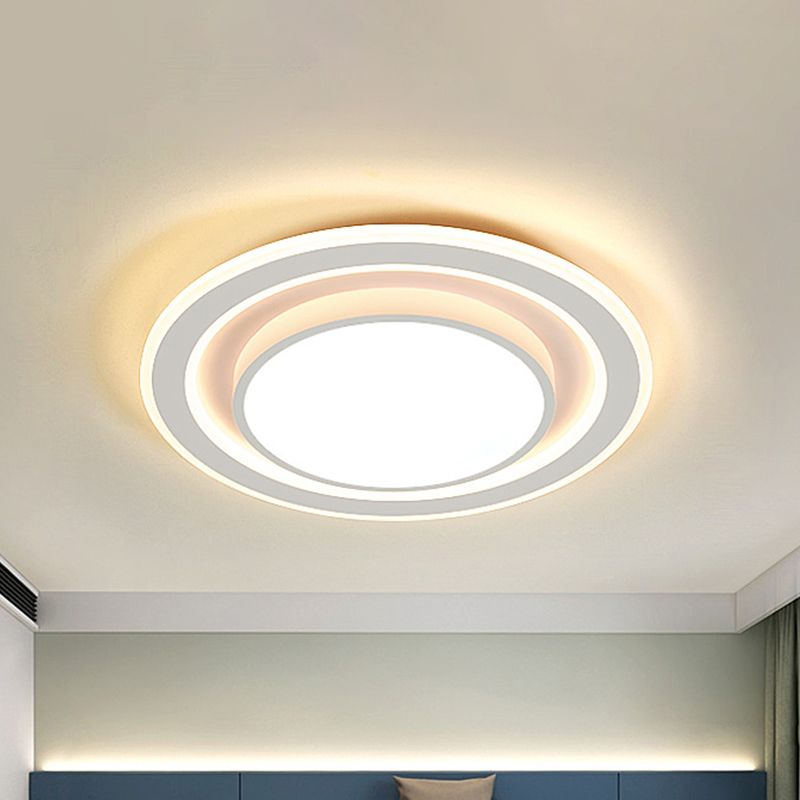 Lampada da incasso rotonda/quadrata in acrilico Semplice apparecchio da incasso a LED in bianco per camera da letto