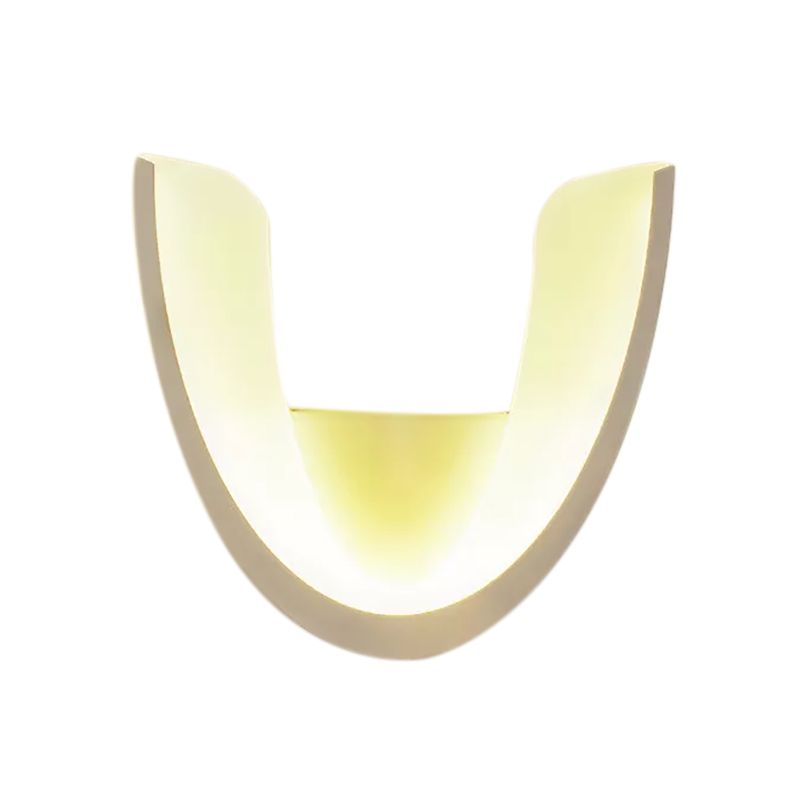 Modern Half-Oval Sconce Light Acrylic White Finish LED Wall Sconce for Study Room