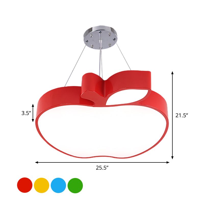 Blau/Gelb/grüner Apple Decke Anhänger Einfachheit LED Acryl -Kronleuchter -Beleuchtung für Kinderzimmer