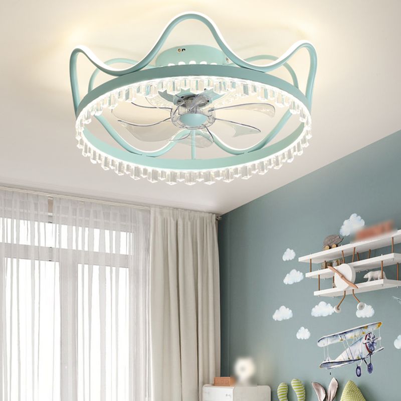 2 Light Ceiling Fan Lighting Modern Style Metal Ceiling Fan Lighting for Bedroom