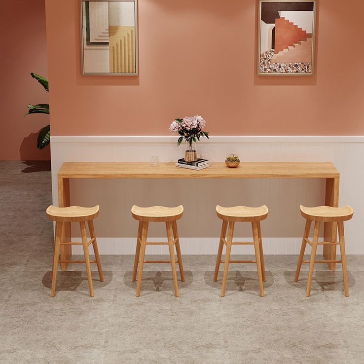 Modern 1/2/5/9 Pieces Bar Table Set Rectangle Bar Table with Wooden High Stools