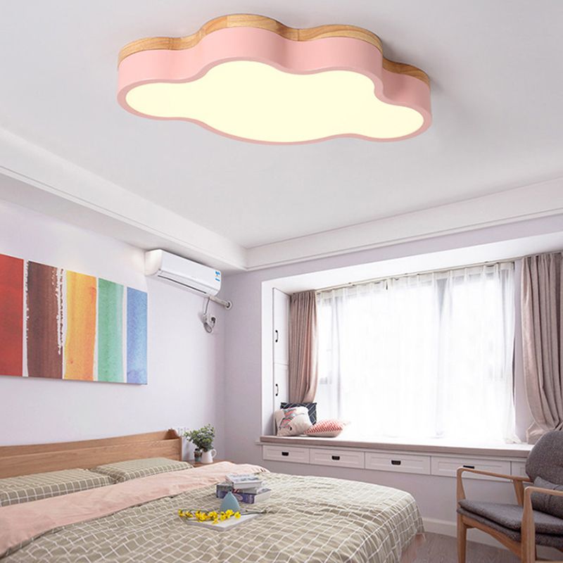 Luci montate a soffitto in legno a forma di nuvola Illuminazione a soffitto a LED da incasso