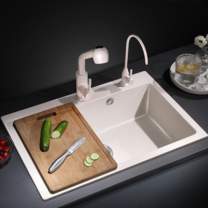 Single Bowl Kitchen Sink Quartz Modern Kitchen Sink with Strainer