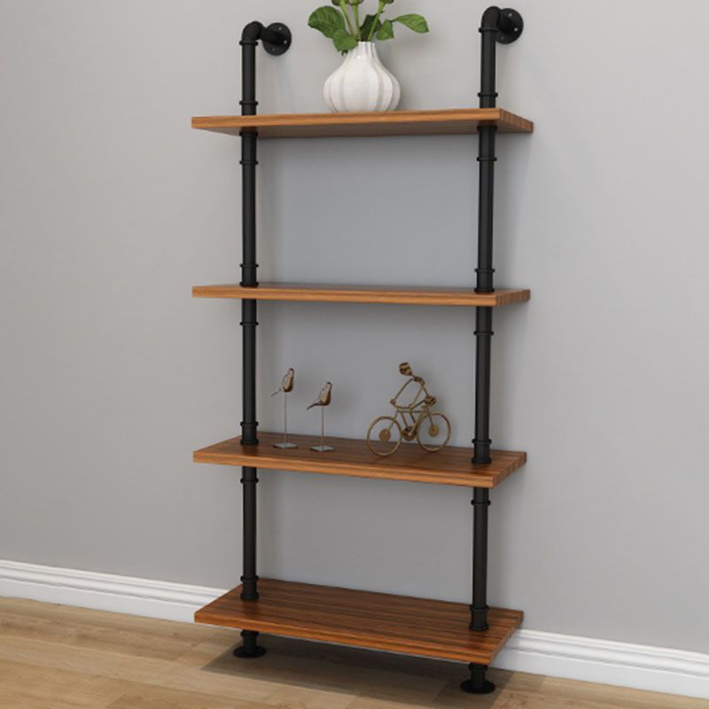 Industrial Engineered Wood Bookcase Closed Back Floating Bookshelf