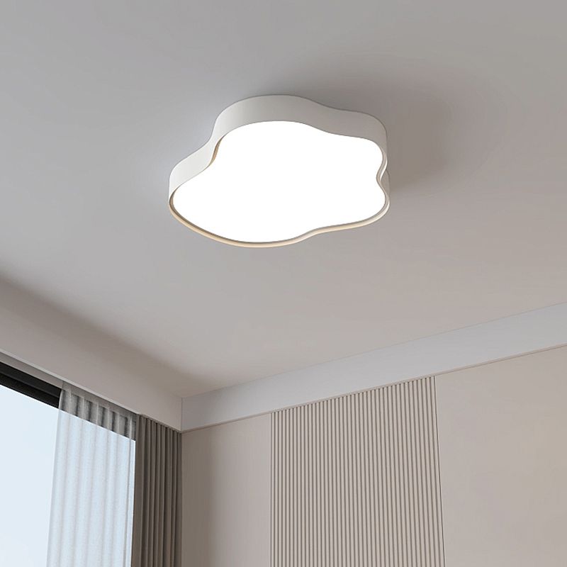 White Ceiling Light Fixture Nordic Metal LED Flush Mount for Bedroom