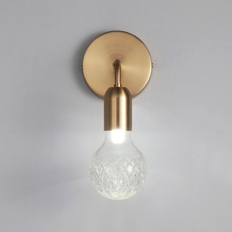 1 Light Wall Light Fixture Modern Glass Wall Mounted Lighting for Living Room