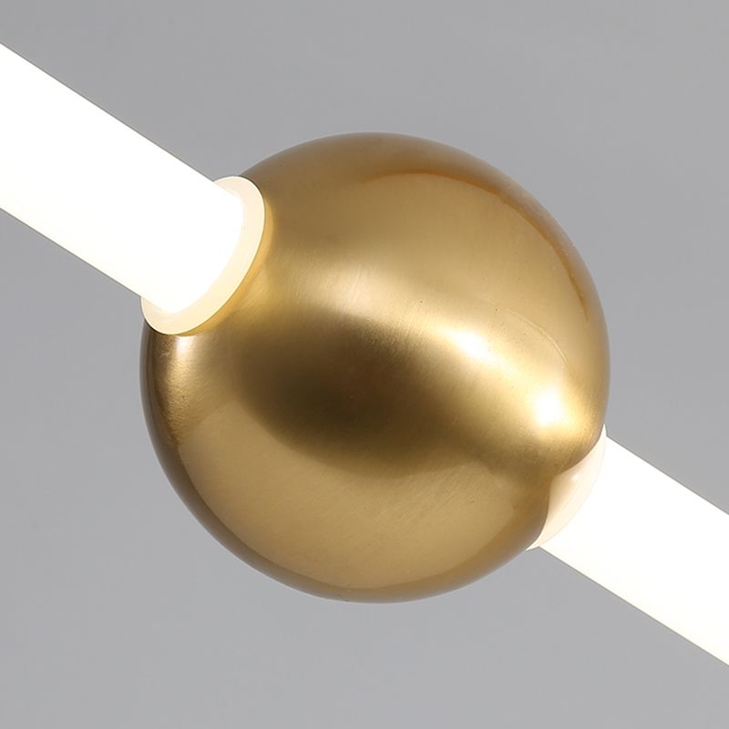 Linear LED Chandelier in Contemporary Simplicity Metal Pendant Light for Kitchen