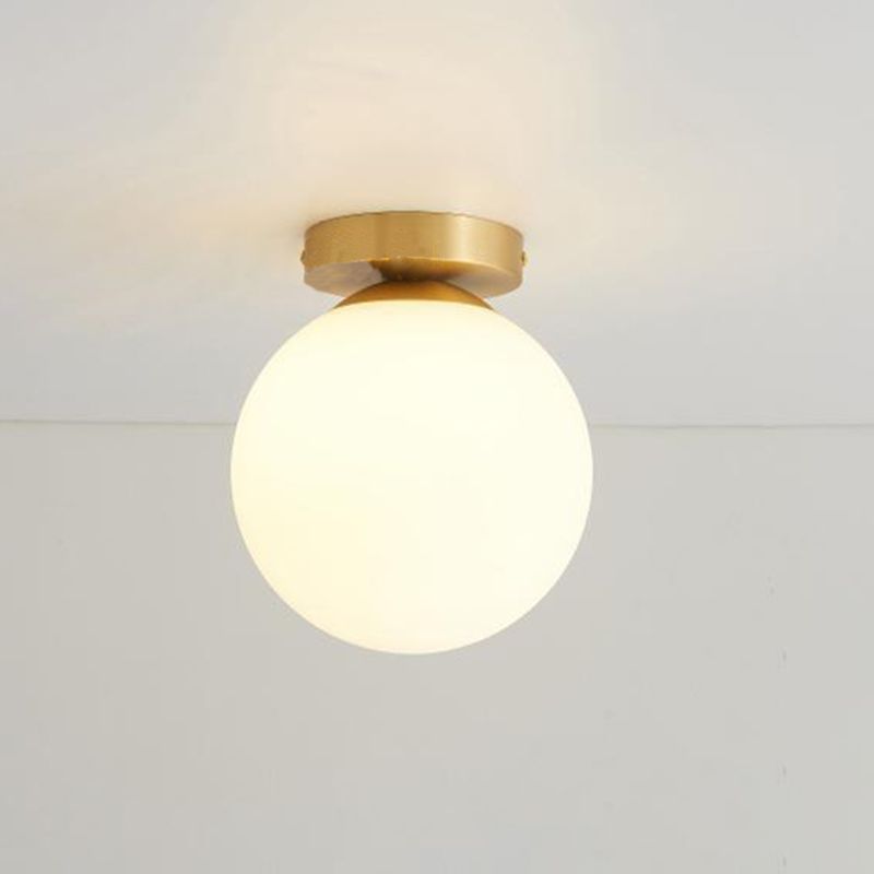 Contemporary Glass Ceiling Light Golden Flush Mount Lighting for Bedroom