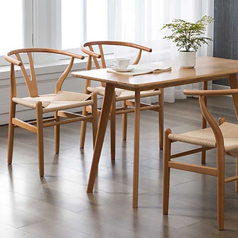 Silla de comedor natural tapizada contemporánea Wishbone Home Chair