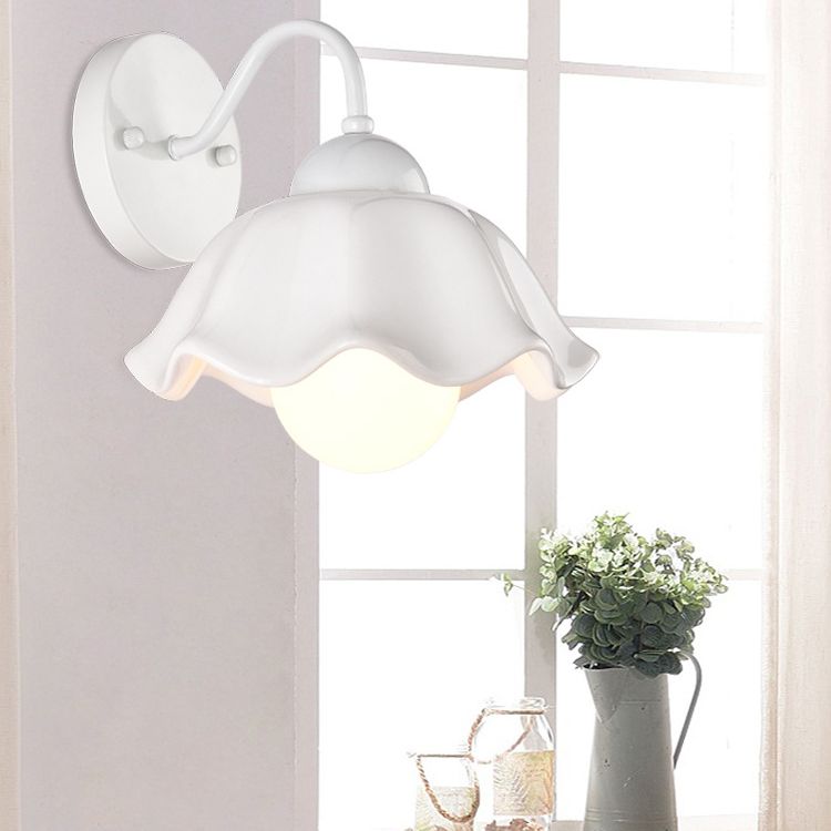 Luz de plataforma acampanada Cerámica de estilo pastoral americano 1 apliques de luz