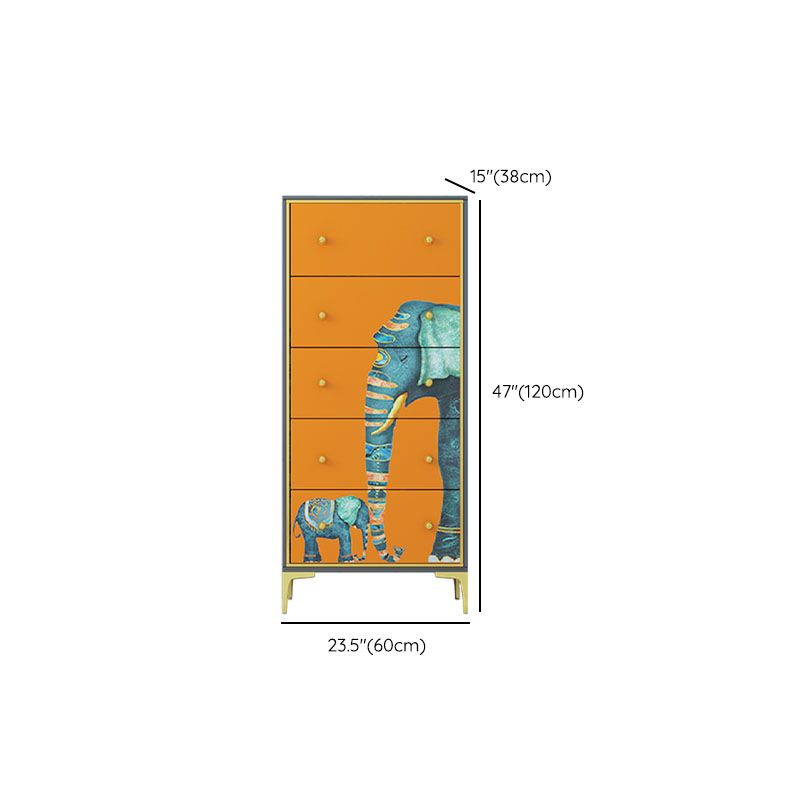 Glam Vertical Storage Chest Wooden Lingerie Chest with Drawers