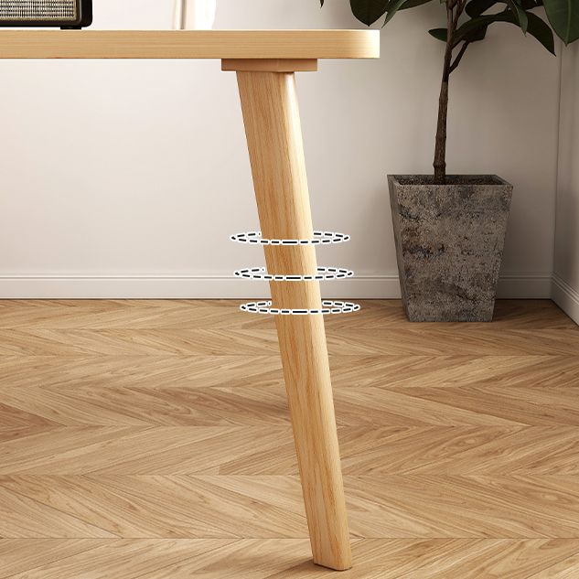 Table à manger en bois massif rectangle Table en bois de caoutchouc moderne dans la nature avec 4 jambes